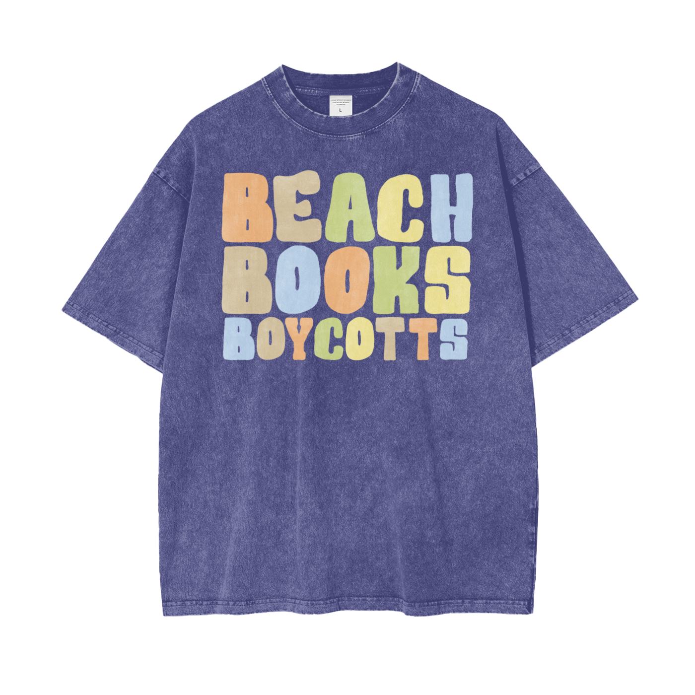 Beach Books Unisex Oversize Snow Washed T-Shirt