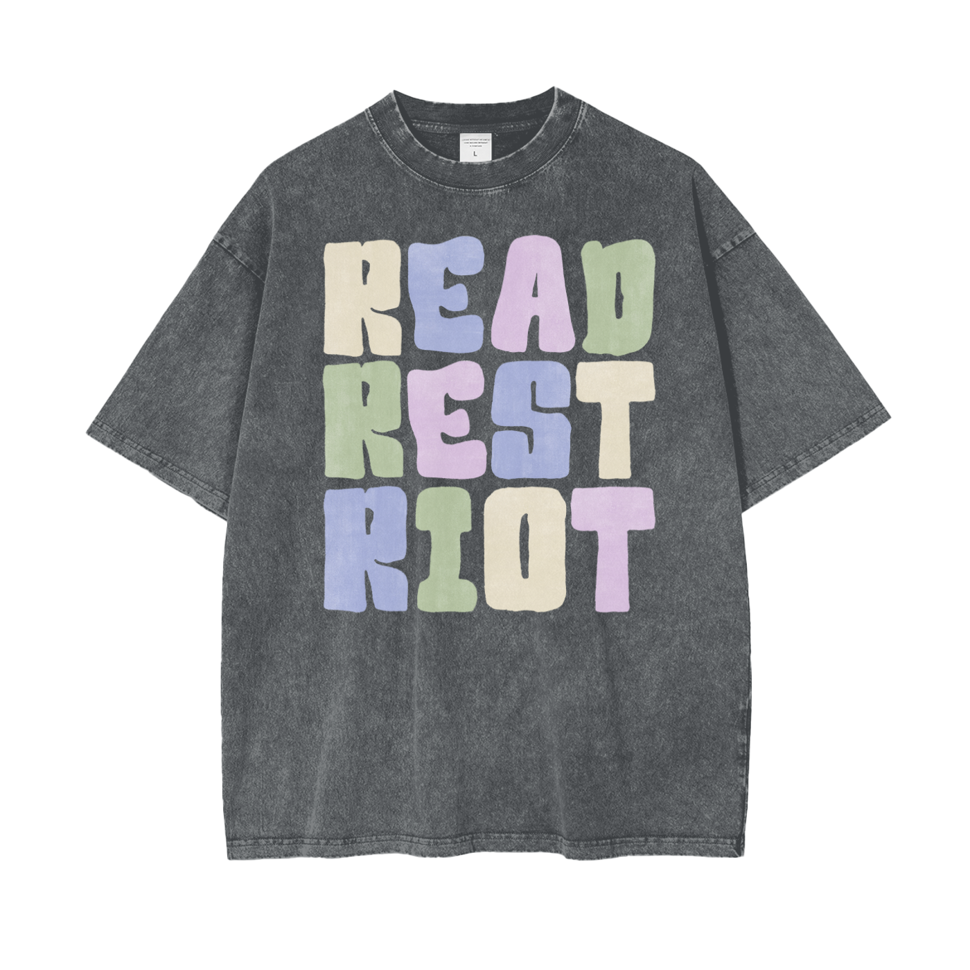 Read Rest Unisex Oversize Snow Washed T-Shirt