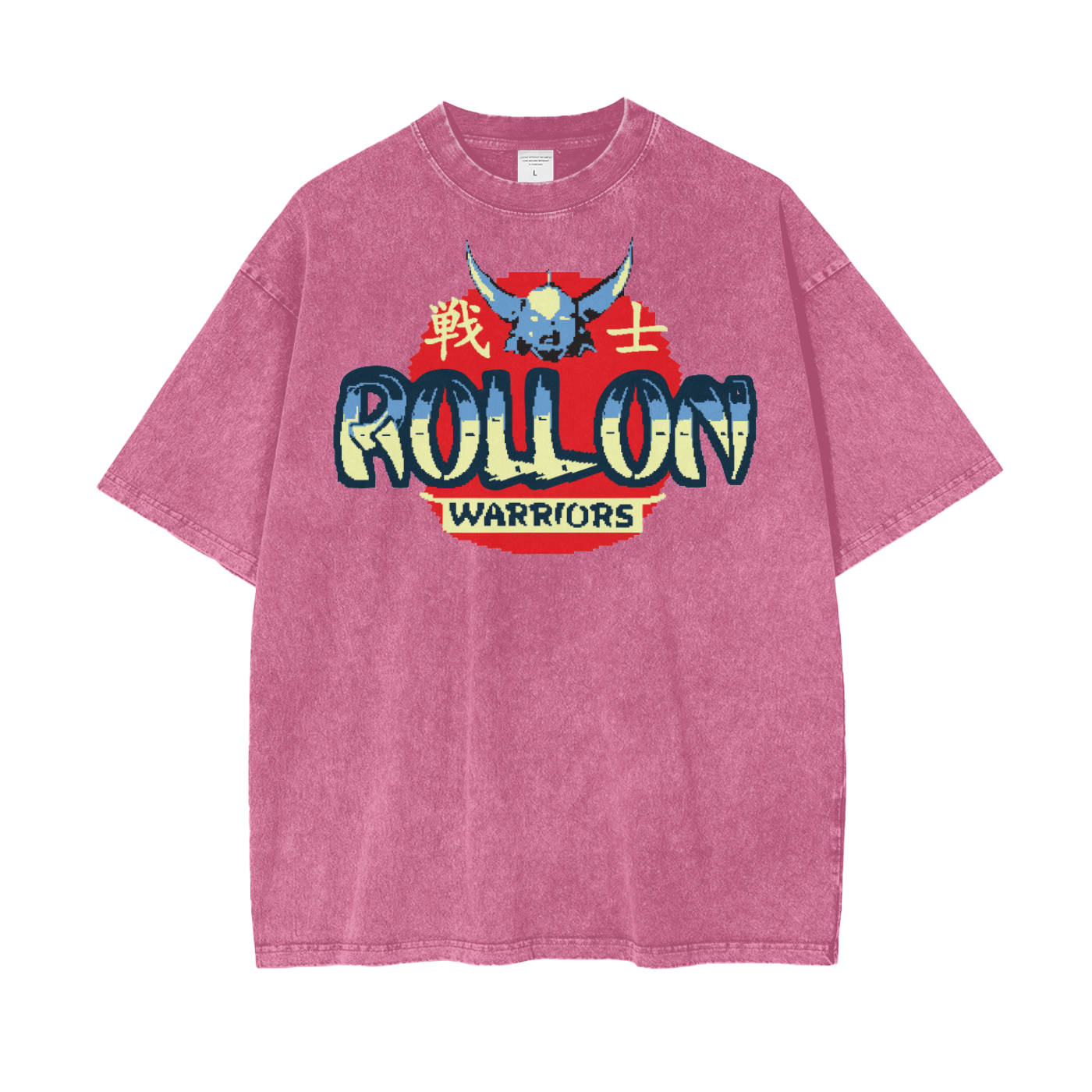 Anime Roll On Warriors Unisex Oversize Snow Washed T-Shirt