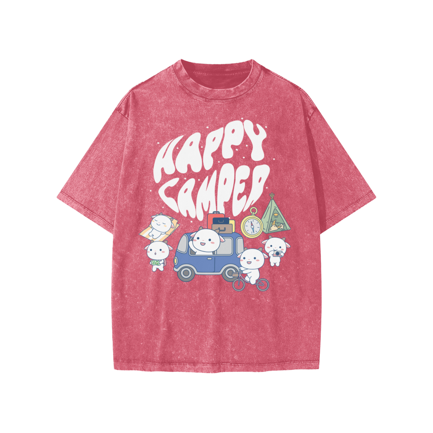 Happy Camper Snow Washed KIDS Tee