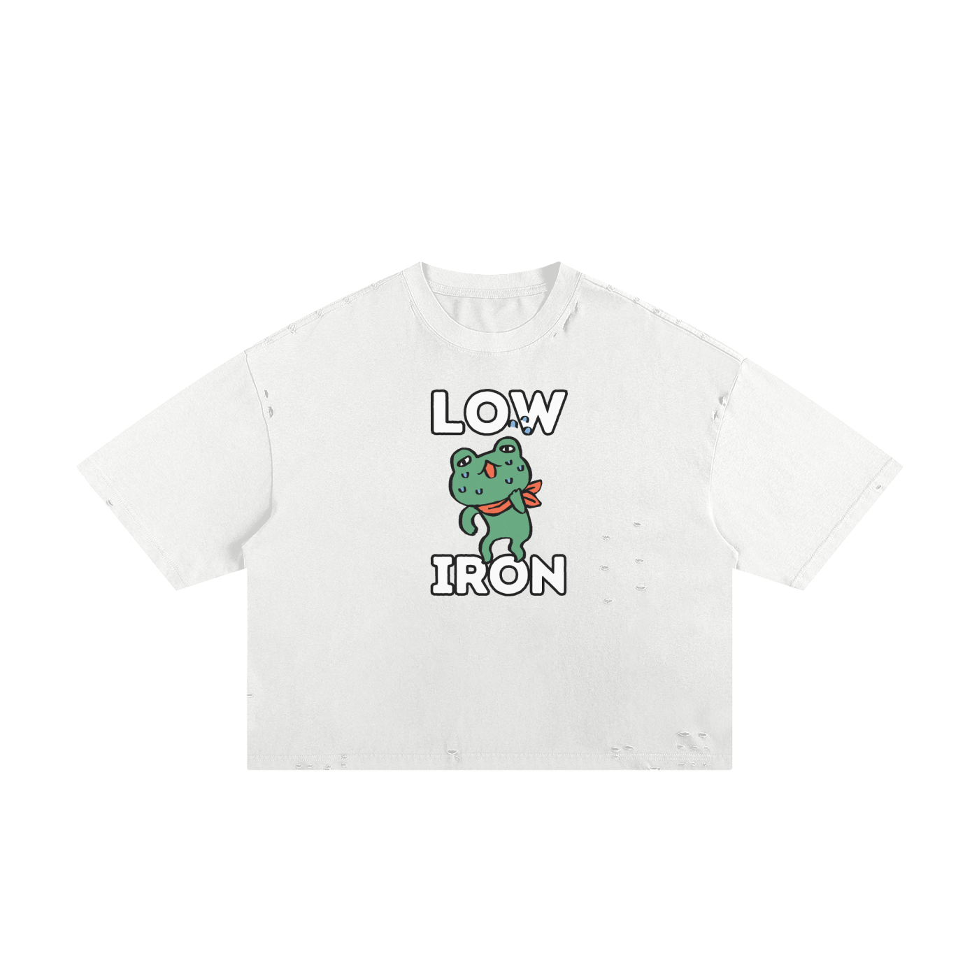 Low Iron Frog Unisex Classic Frayed Boxy Tee