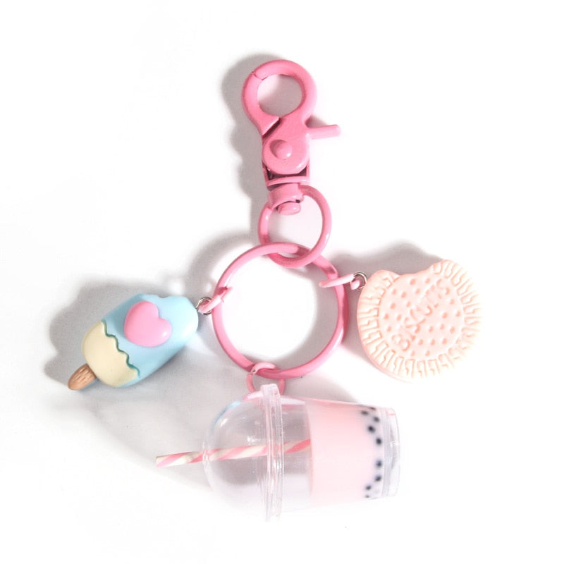 Kawaii Bubble Tea & Sweet Charms Keychain