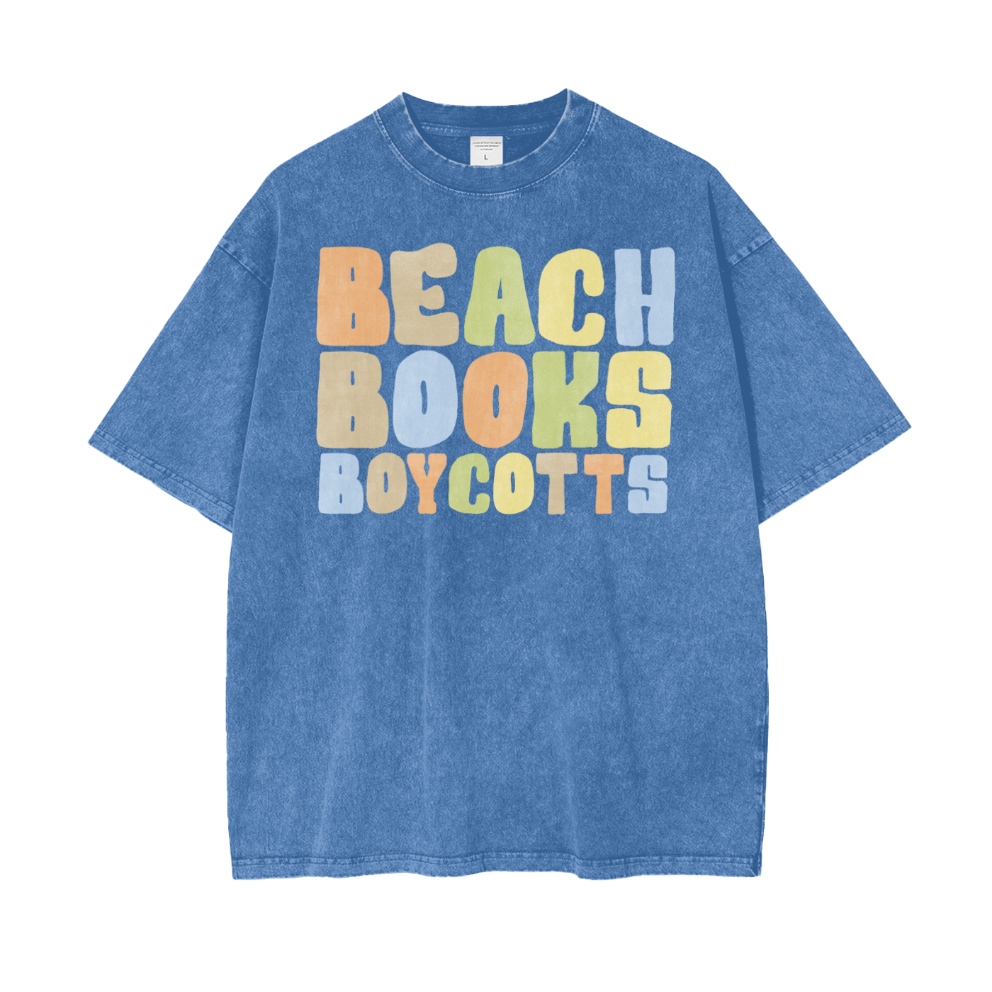 Beach Books Unisex Oversize Snow Washed T-Shirt