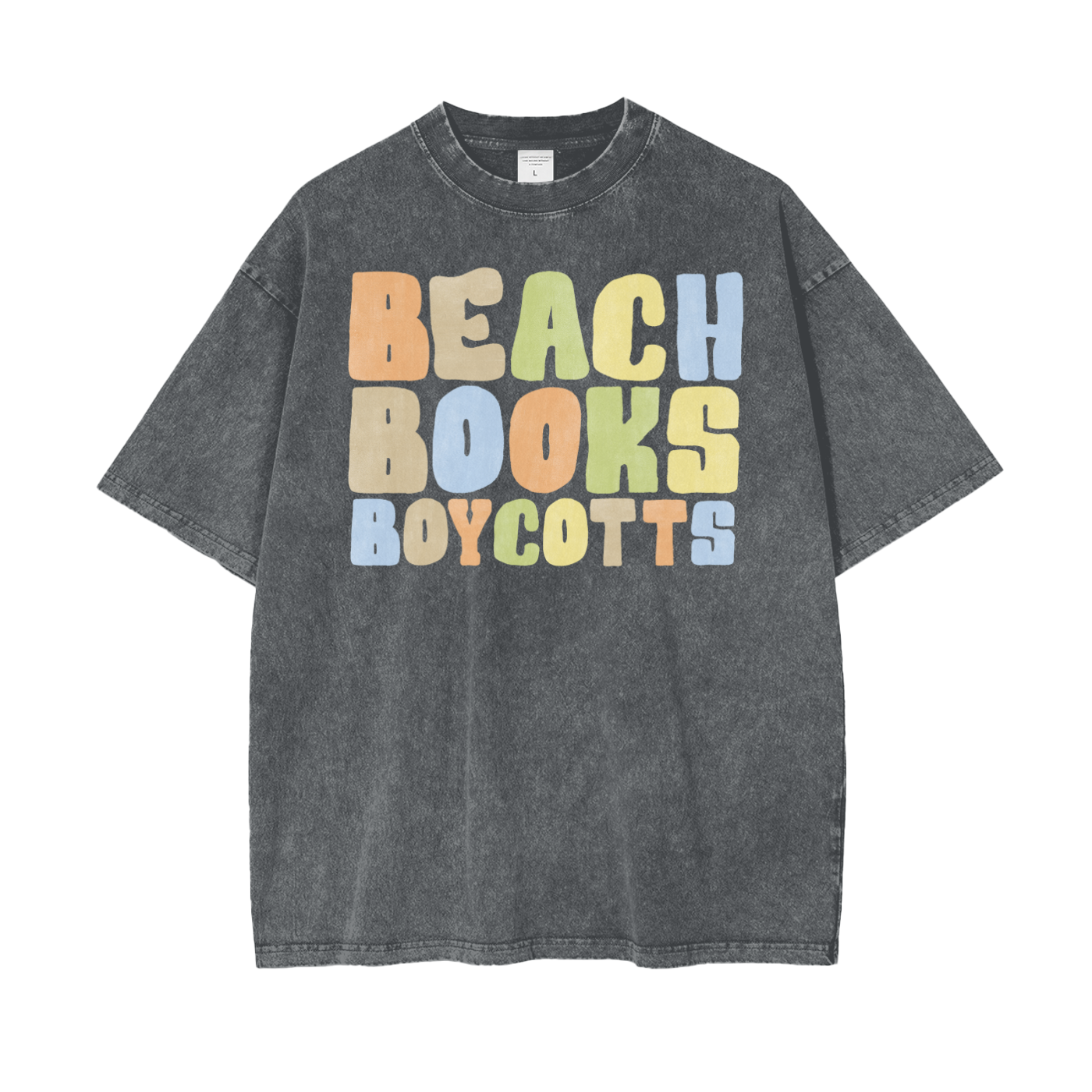 Beach Books Unisex Oversize Snow Washed T-Shirt