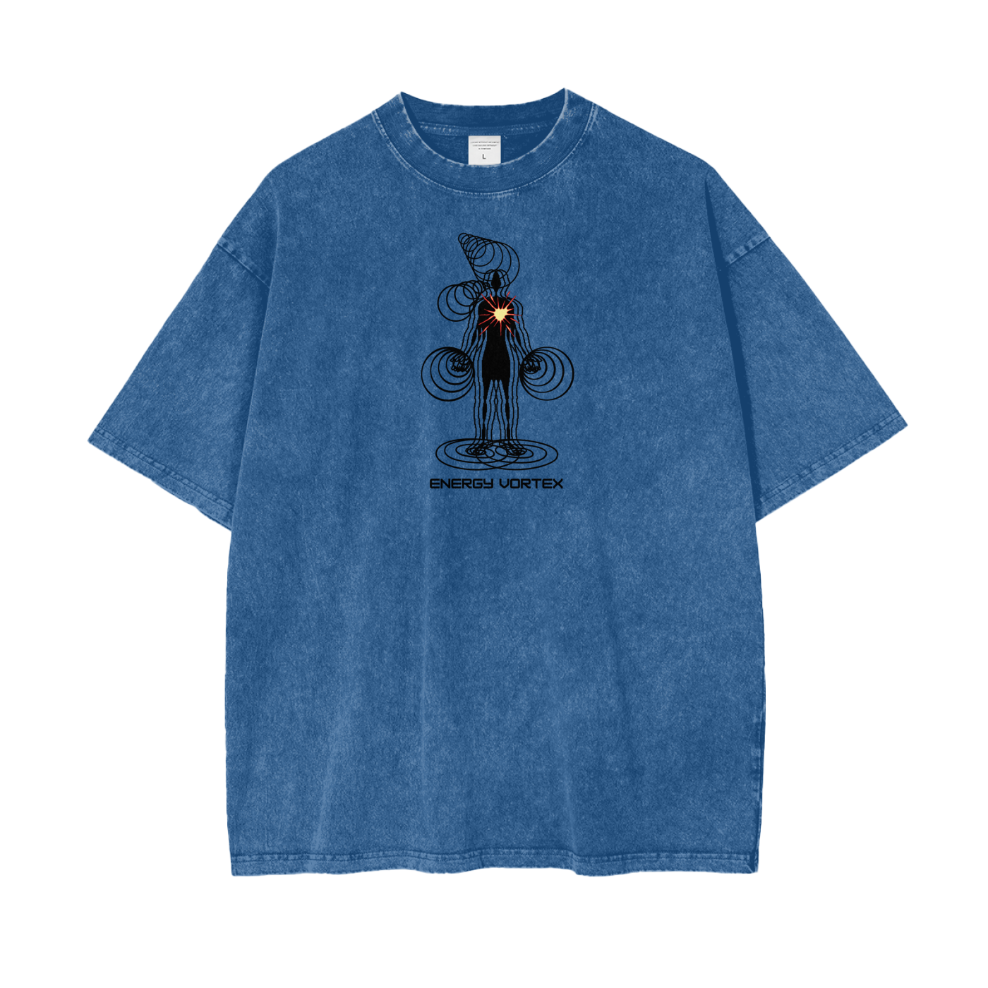 Energy Vortex Unisex Oversize Snow Washed T-Shirt