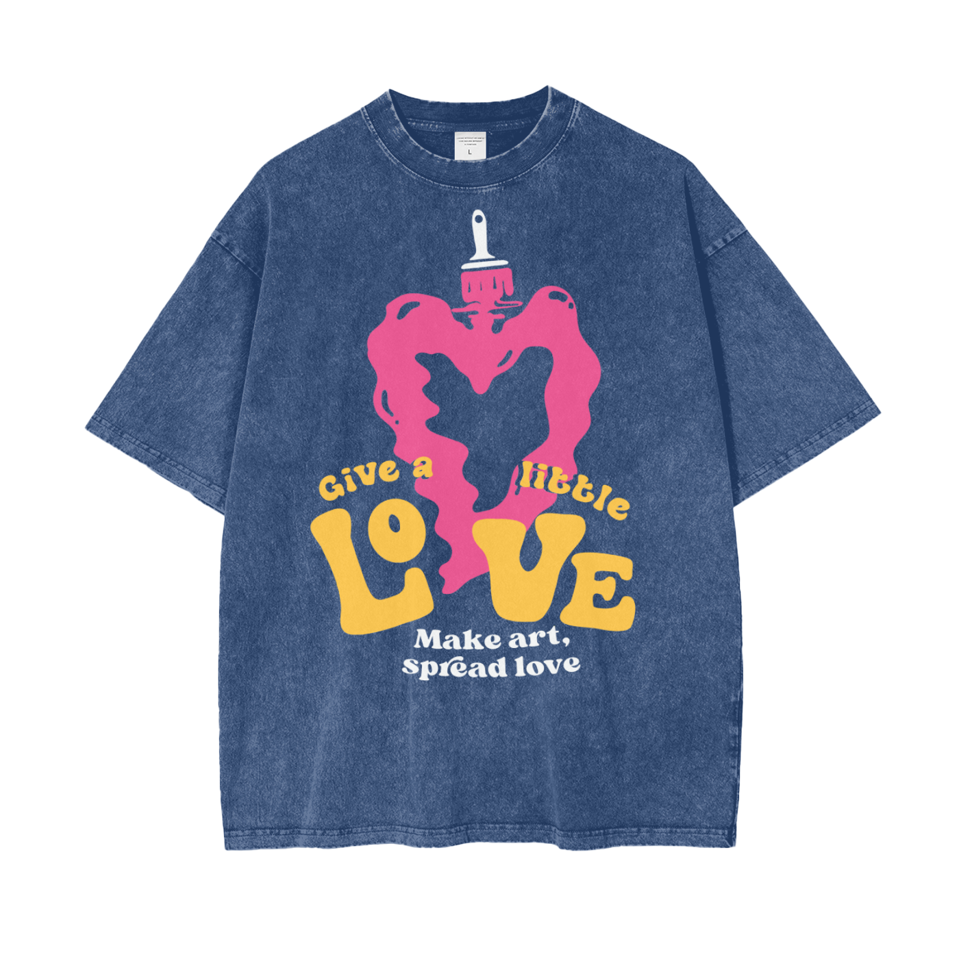 Spread Art Love Unisex Oversize Snow Washed T-Shirt