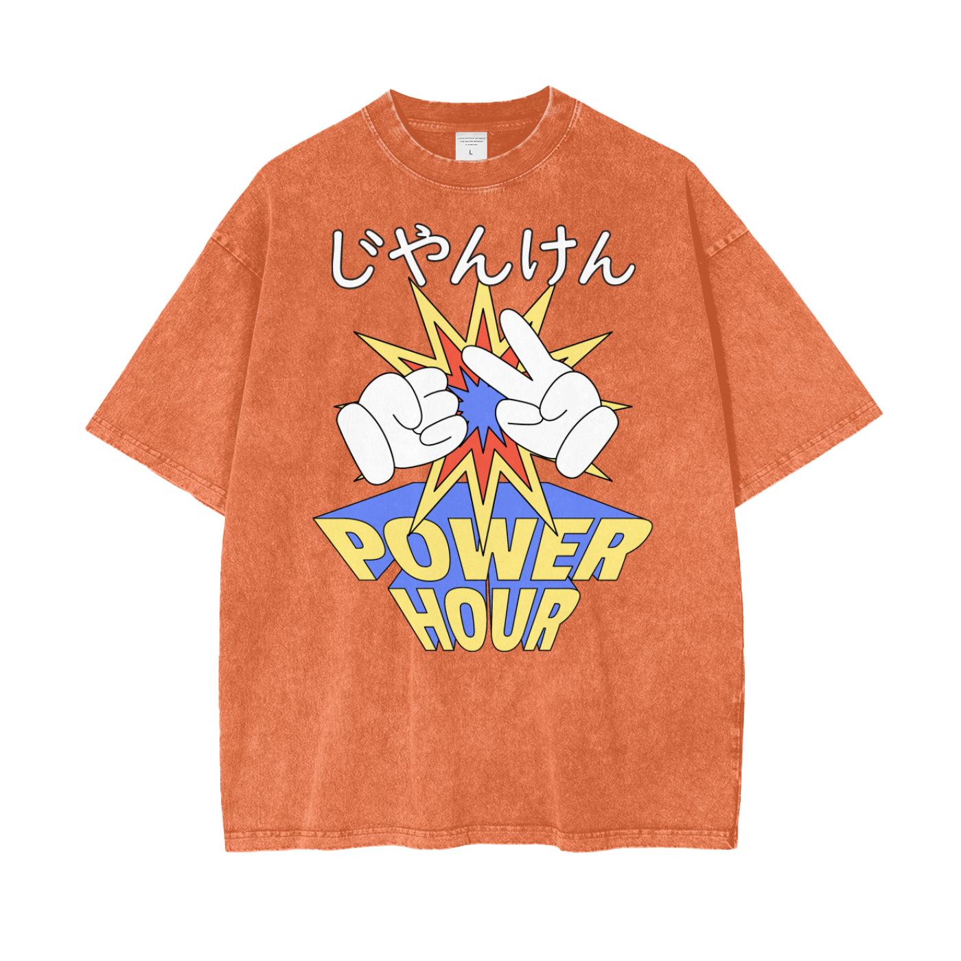 Janken Game Unisex Oversize Snow Washed T-Shirt