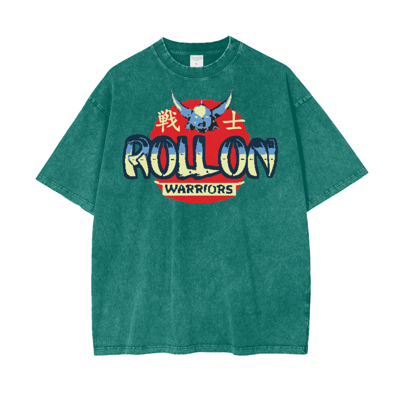 Anime Roll On Warriors Unisex Oversize Snow Washed T-Shirt