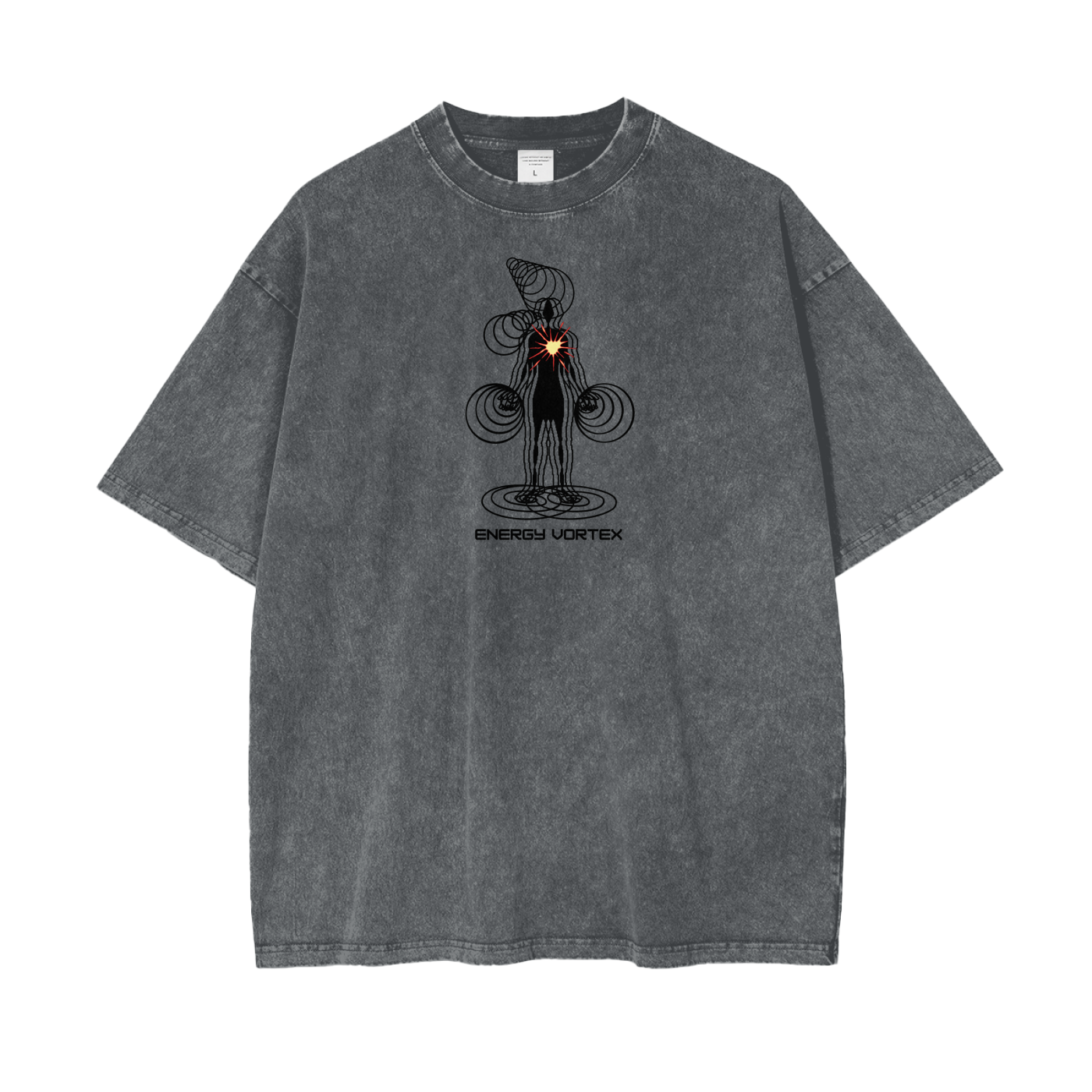 Energy Vortex Unisex Oversize Snow Washed T-Shirt