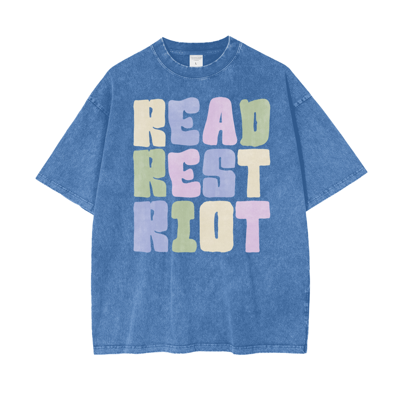 Read Rest Unisex Oversize Snow Washed T-Shirt