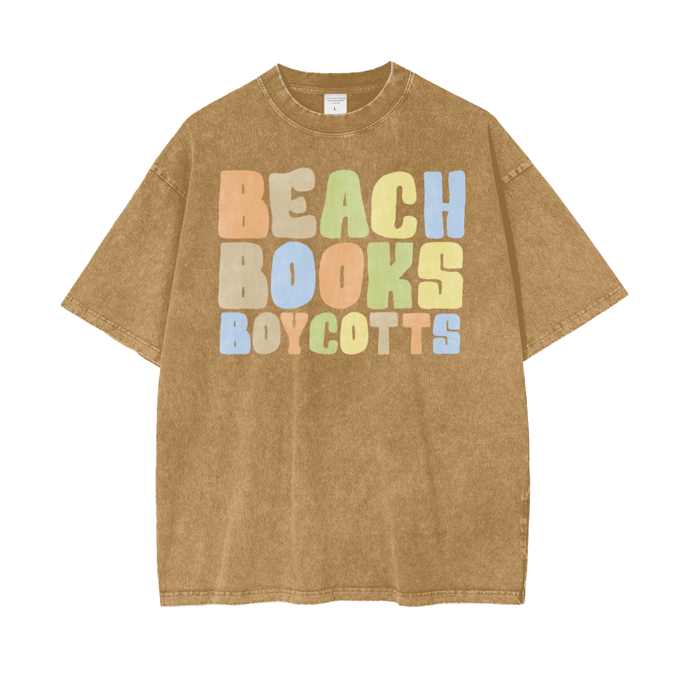 Beach Books Unisex Oversize Snow Washed T-Shirt