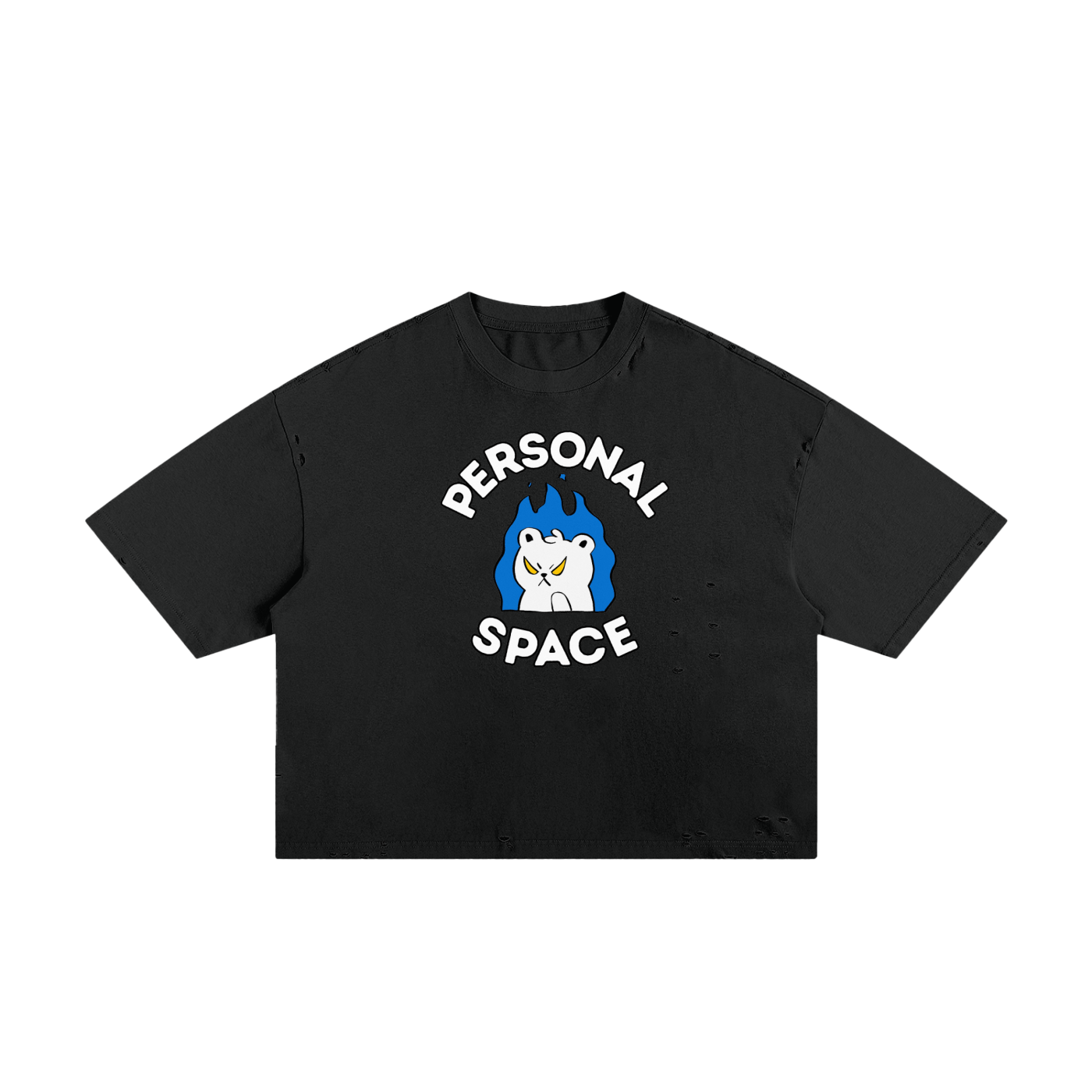 Need Space Bear Unisex Classic Frayed Boxy Tee
