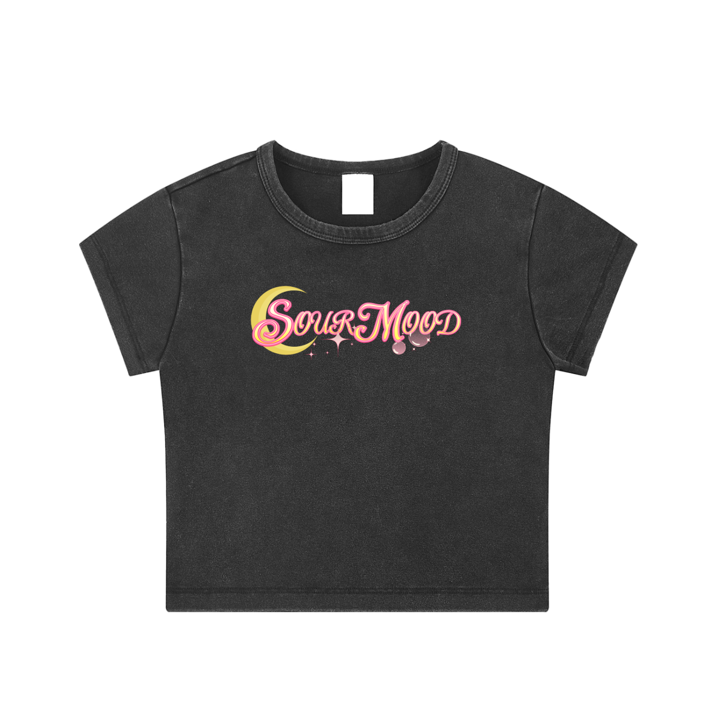 Anime Sour Mood Snow Washed Crop Top