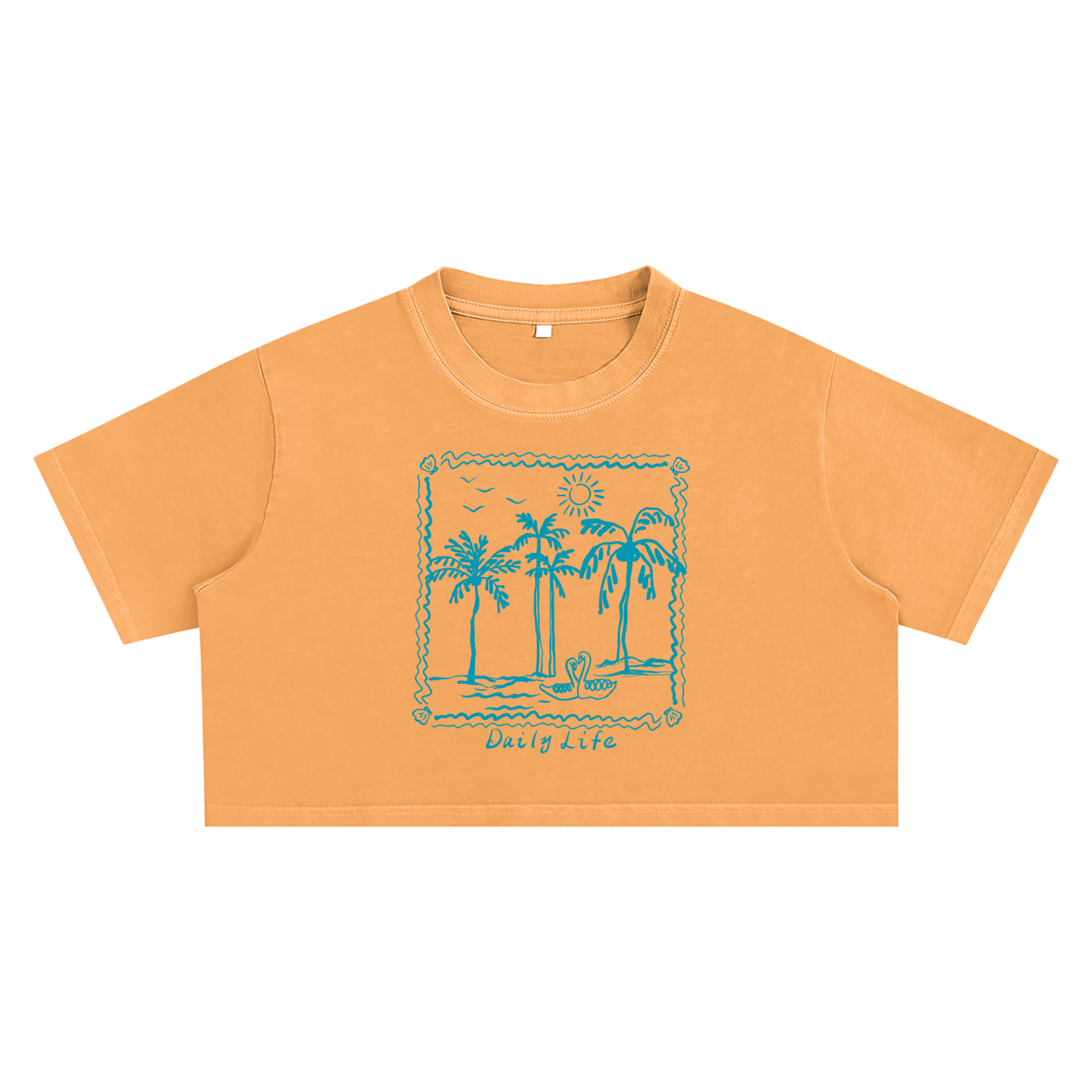 Beach Life Snow Washed Crop Top