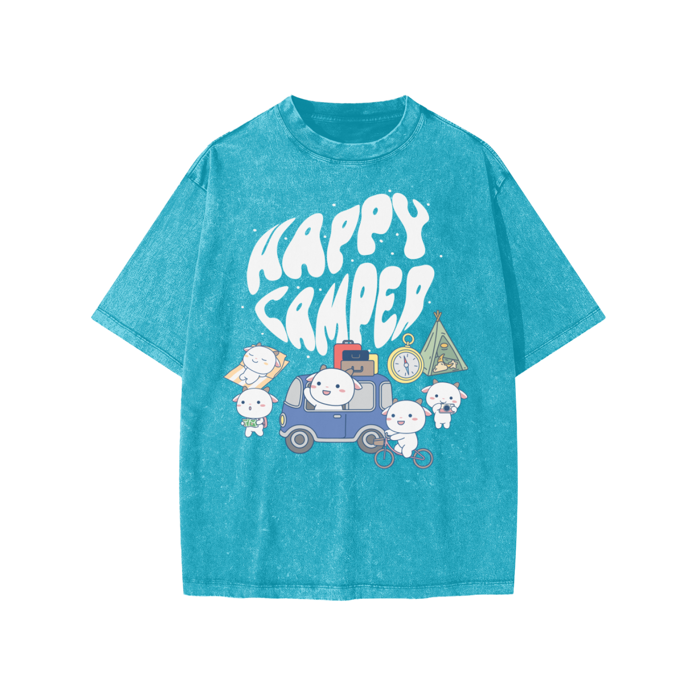 Happy Camper Snow Washed KIDS Tee