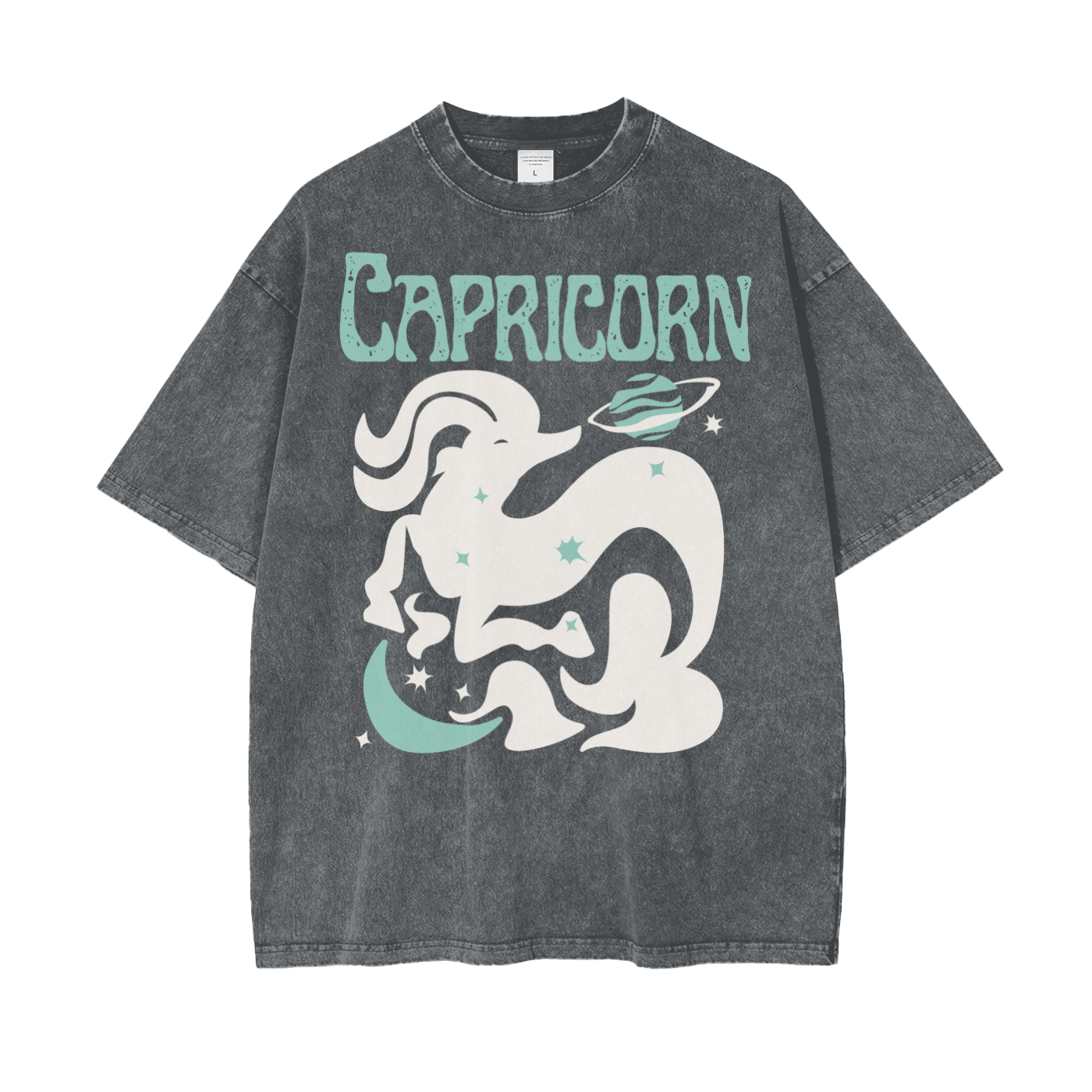 Zodiac Capricorn Psychedelic Snow Washed T-Shirt