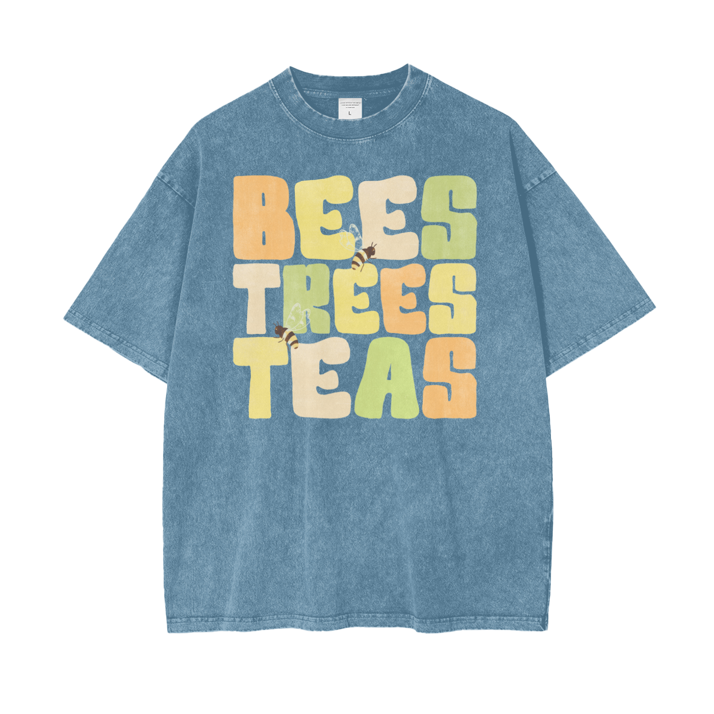 Bees Trees Unisex Oversize Snow Washed T-Shirt