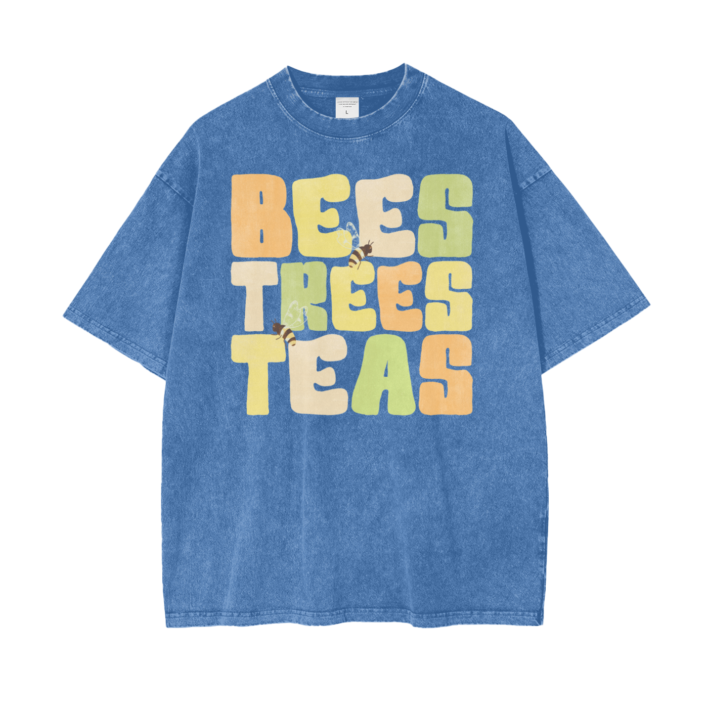 Bees Trees Unisex Oversize Snow Washed T-Shirt