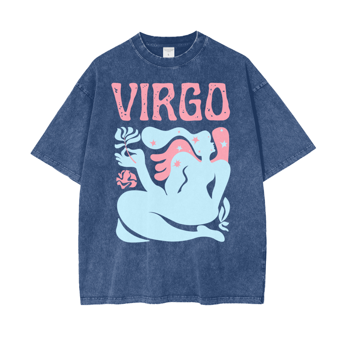 Zodiac Virgo Psychedelic Snow Washed T-Shirt