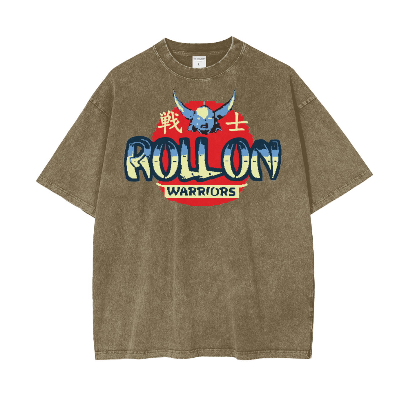 Anime Roll On Warriors Unisex Oversize Snow Washed T-Shirt
