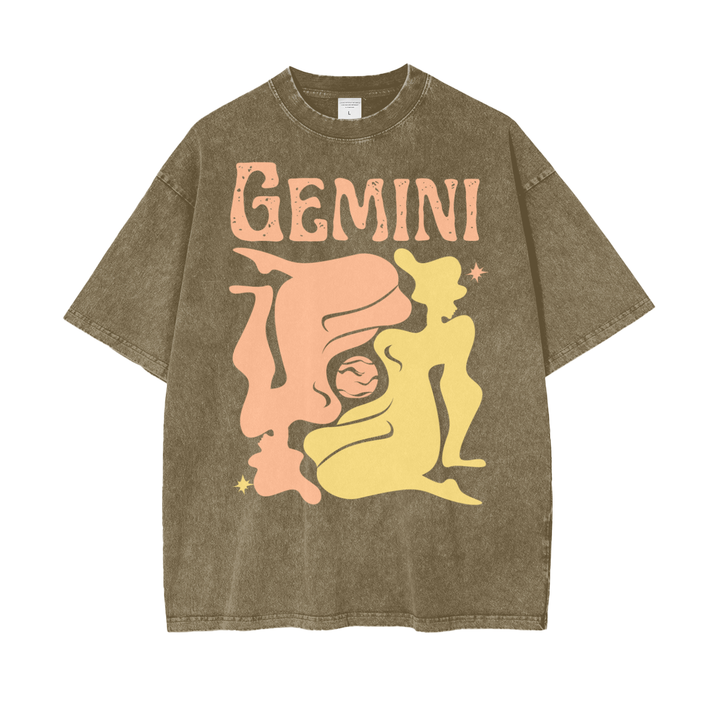 Zodiac Gemini Psychedelic Snow Washed T-Shirt