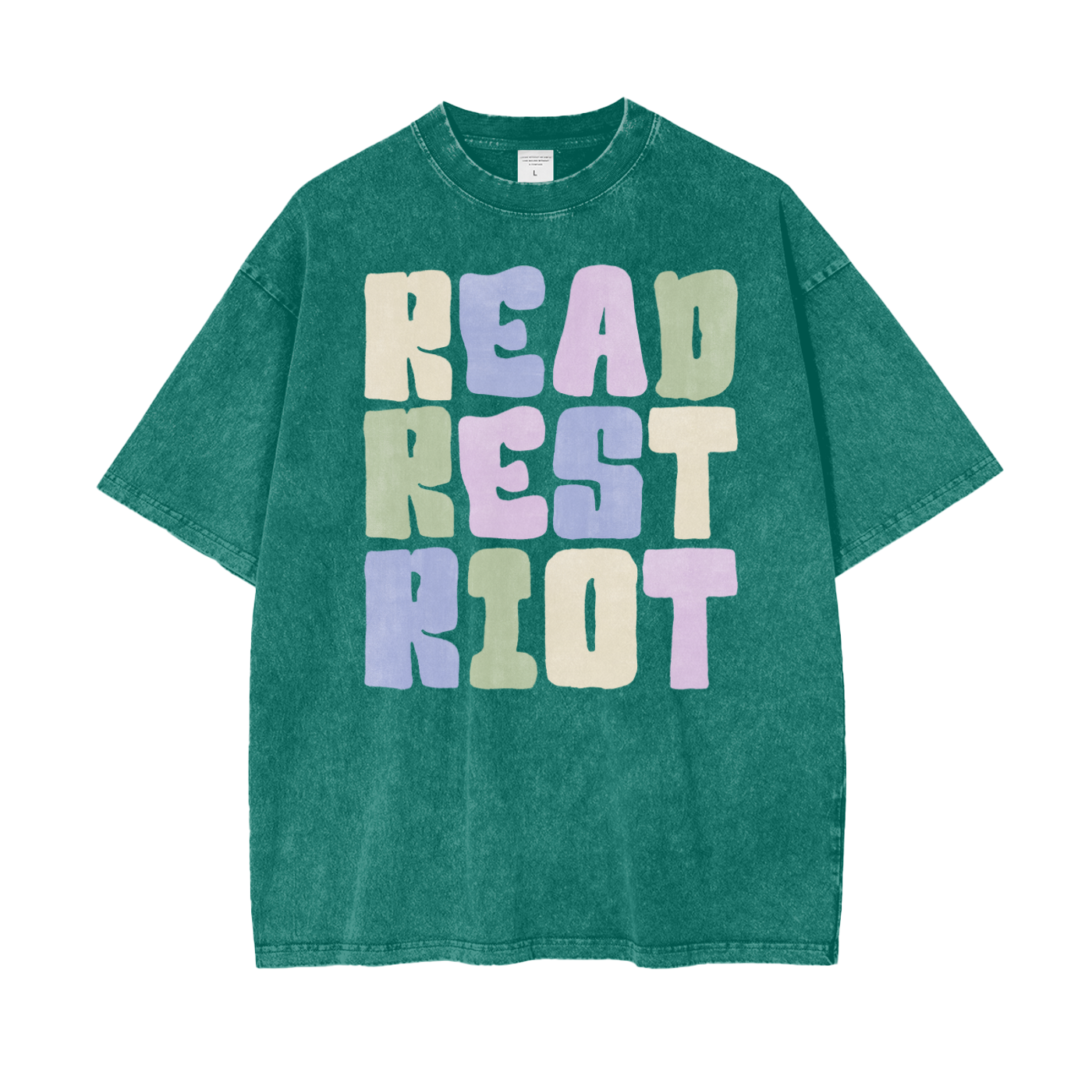Read Rest Unisex Oversize Snow Washed T-Shirt