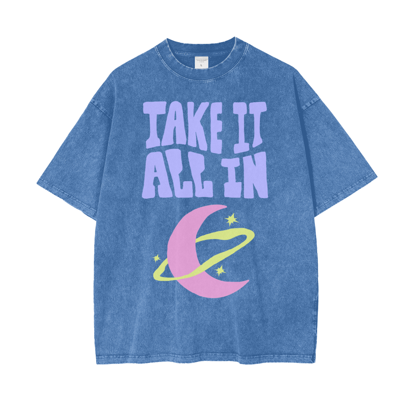 Moon Phase Oversize Snow Washed T-Shirt