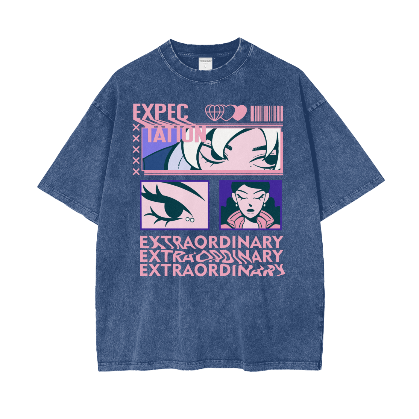 Expect Extra Unisex Oversize Snow Washed T-Shirt
