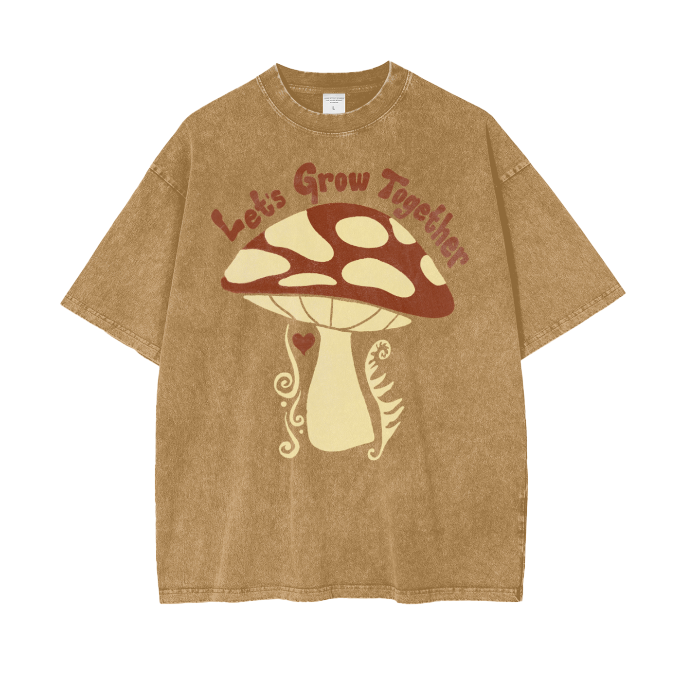 Mushroom Unisex Oversize Snow Washed T-Shirt