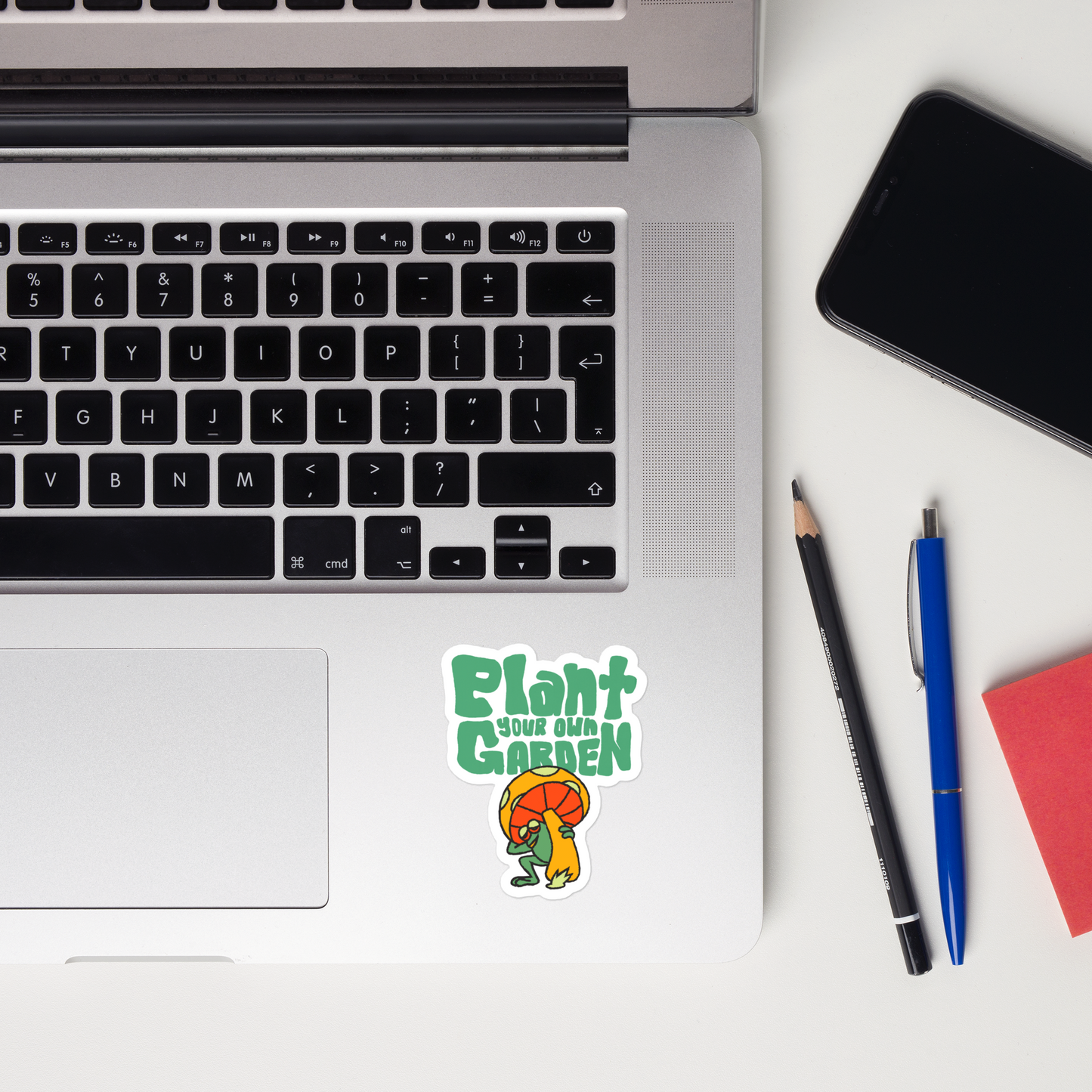 Plant Garden Frog Retro Sticker