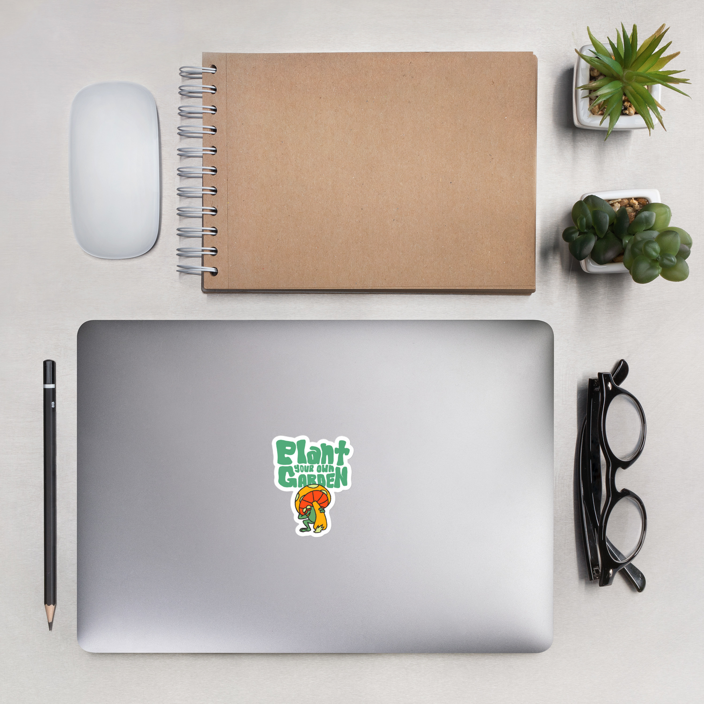 Plant Garden Frog Retro Sticker