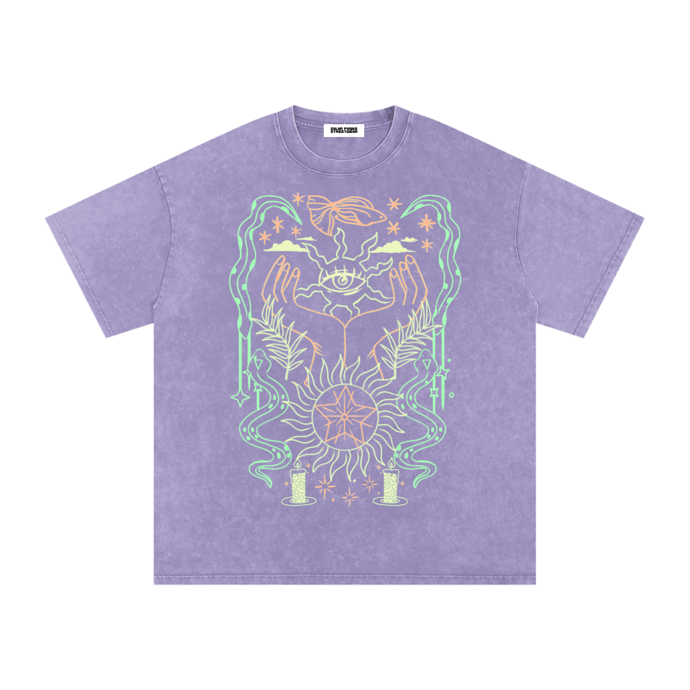 Mystic Hands Unisex Acid Wash Oversize T-Shirt