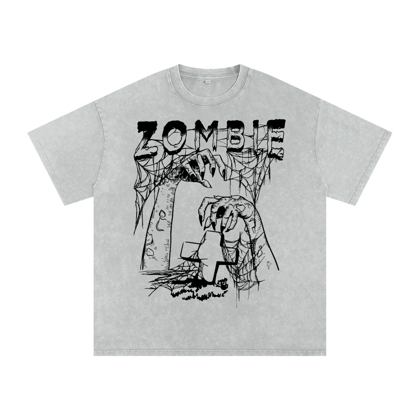 Zombie Acid Wash Unisex Oversize T-Shirt