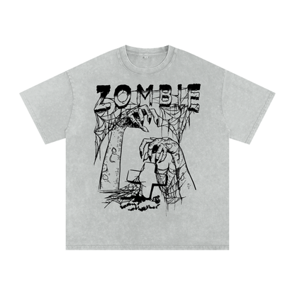 Zombie Acid Wash Unisex Oversize T-Shirt