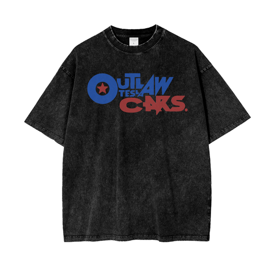Anime Outlaw Cars Unisex Oversize Snow Washed T-Shirt