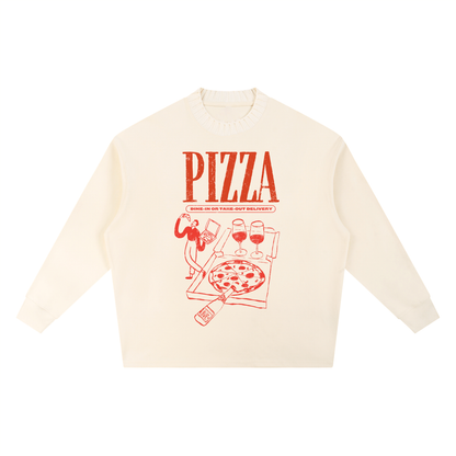 Pizza Party Unisex Crew Neck Oversize Sweatshirt