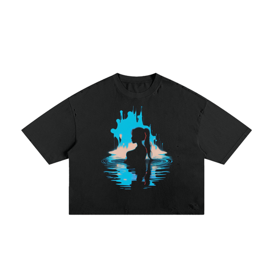 Pool Oasis Unisex Classic Frayed Boxy Tee