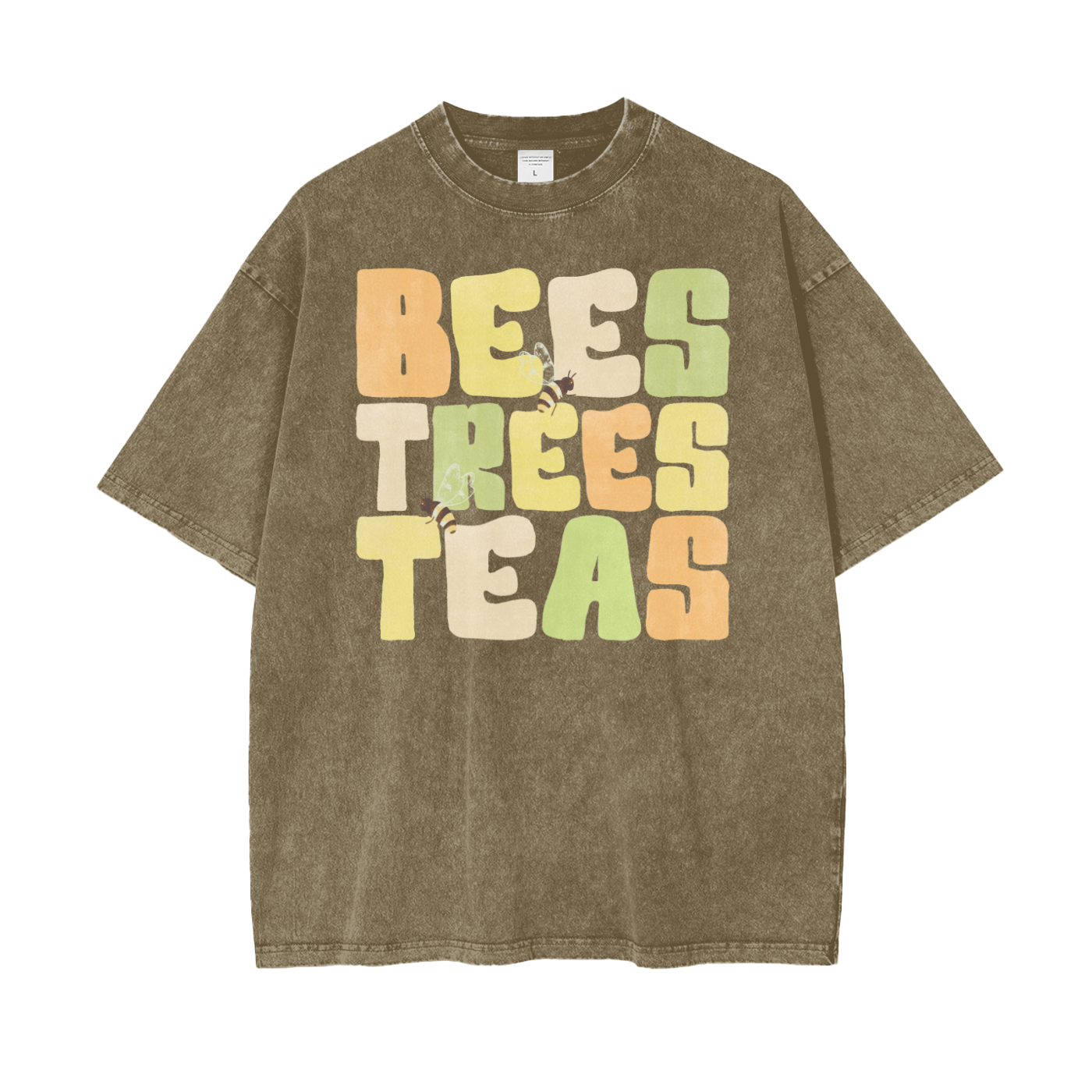 Bees Trees Unisex Oversize Snow Washed T-Shirt