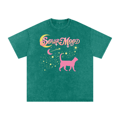 Anime Sour Mood Acid Wash Oversize T-Shirt