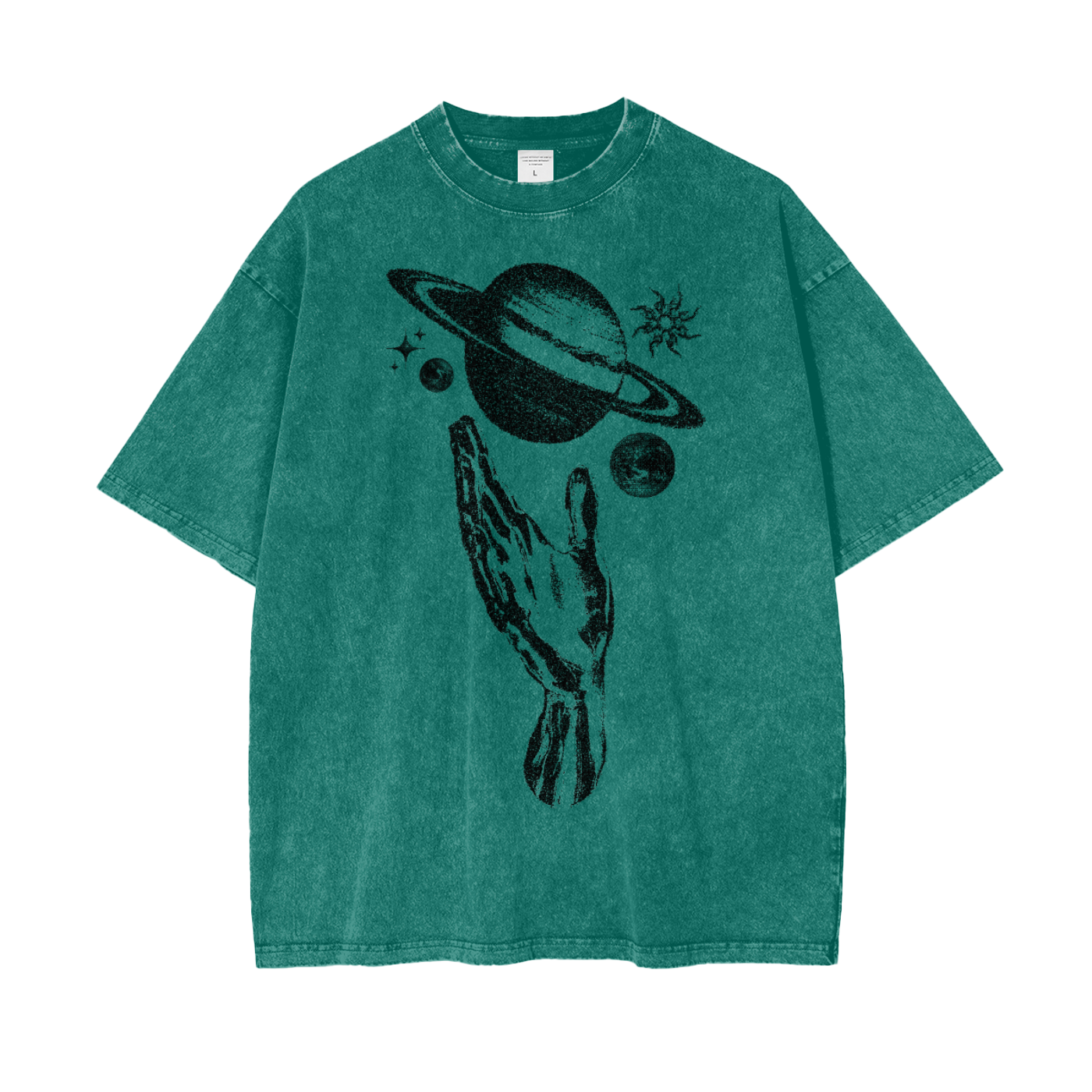 Planet Power Unisex Oversize Snow Washed T-Shirt