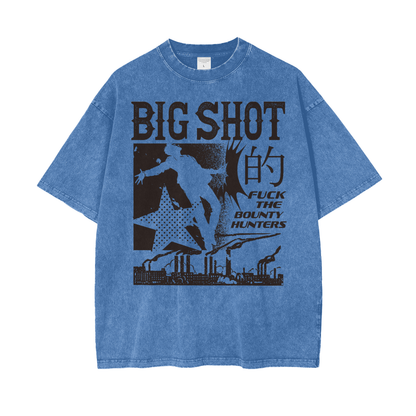 Anime Big Shot Unisex Oversize Snow Washed T-Shirt