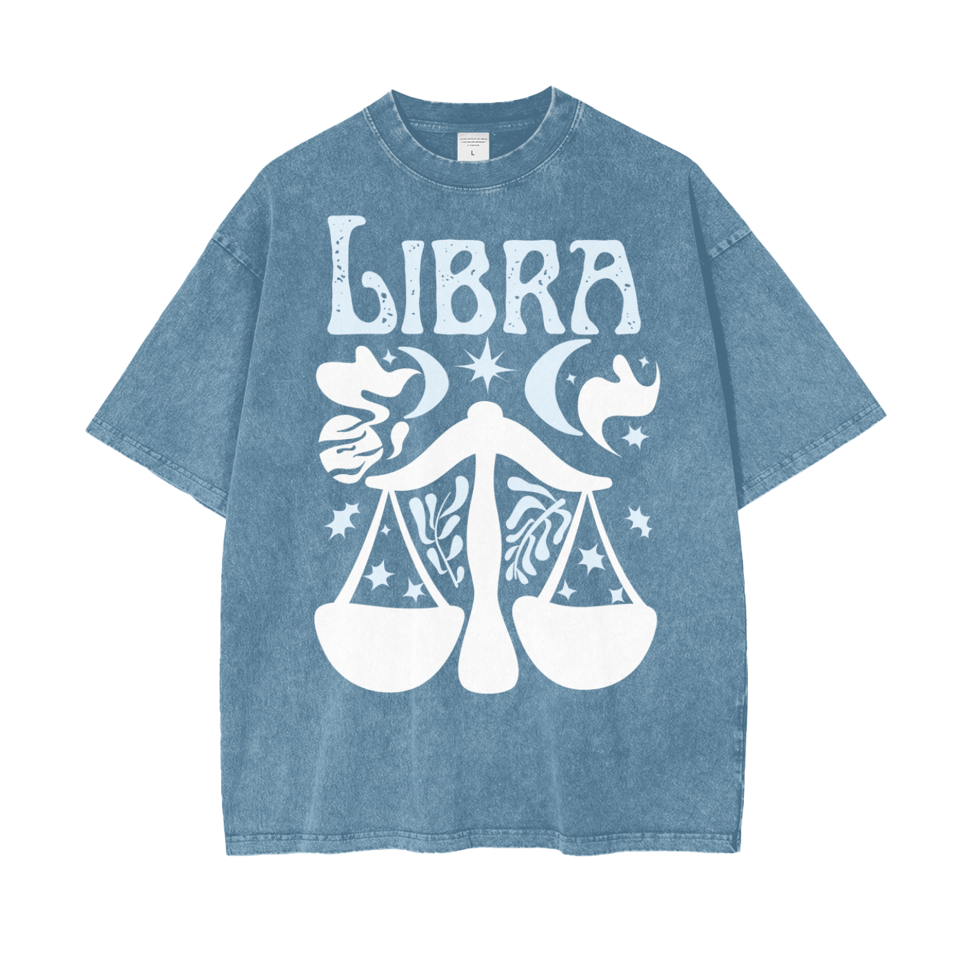 Zodiac Libra Psychedelic Snow Washed T-Shirt