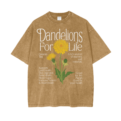 Dandelions Unisex Oversized Snow Washed T-Shirt