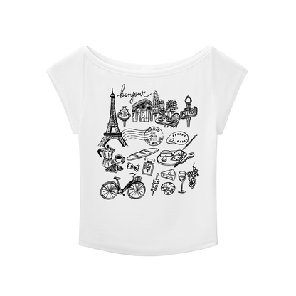 Paris France 90s Slub Lightweight Slim Fit T-shirt