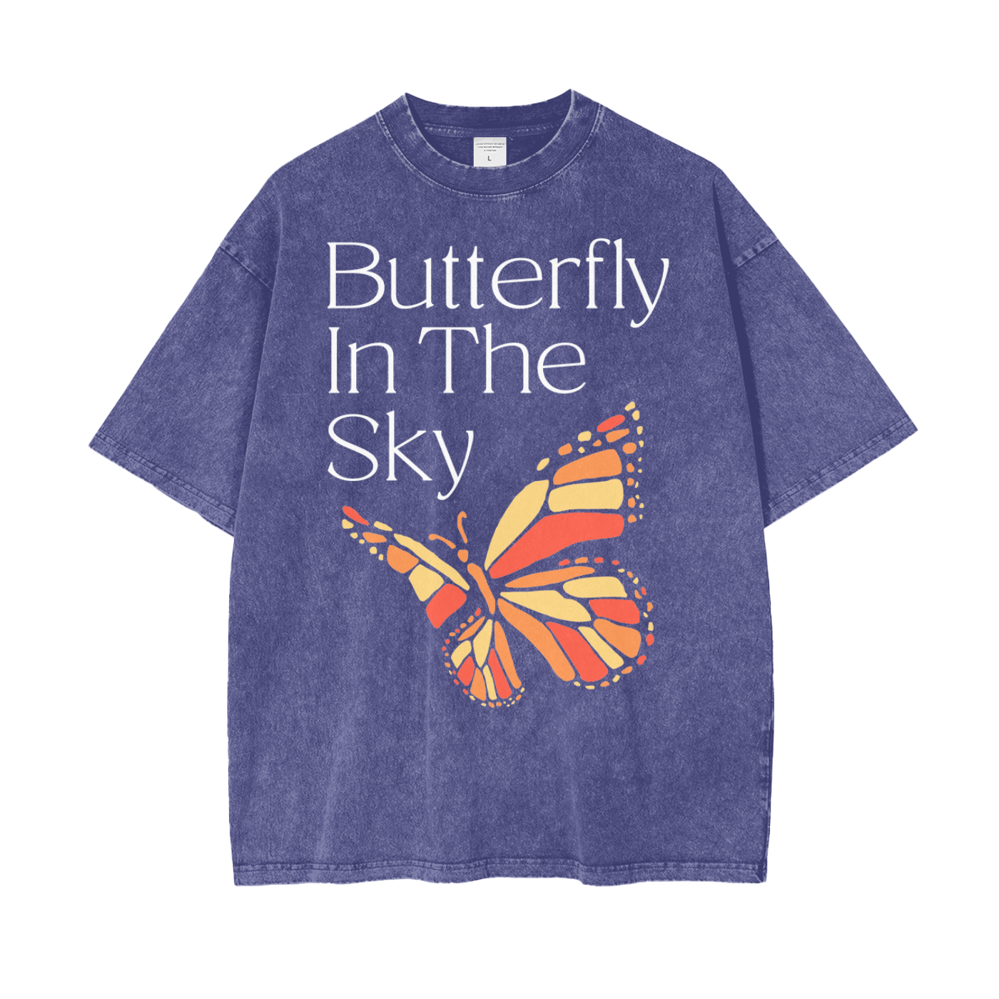 Butterfly Unisex Oversized Snow Washed T-Shirt