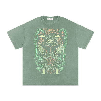 Mystic Hands Unisex Acid Wash Oversize T-Shirt