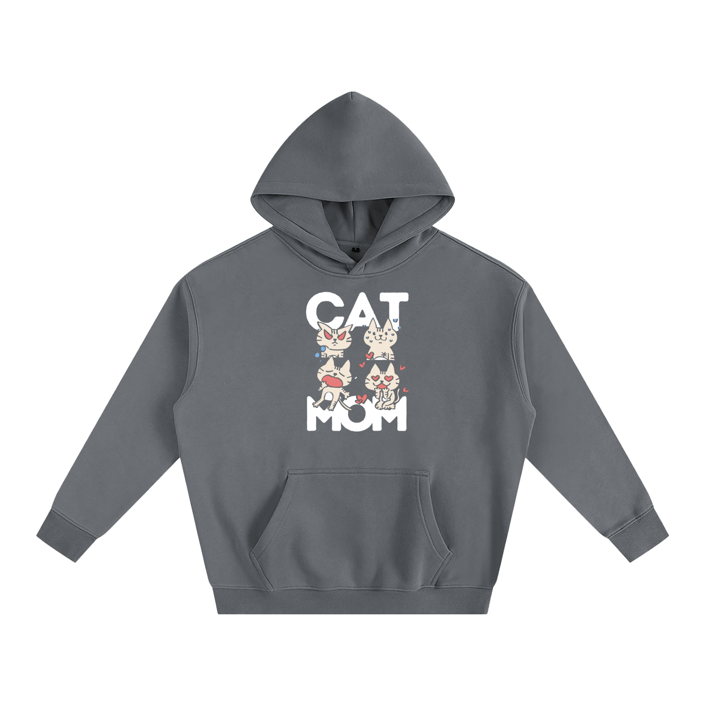 Cat Mom Oversize Fleeced Hoodie