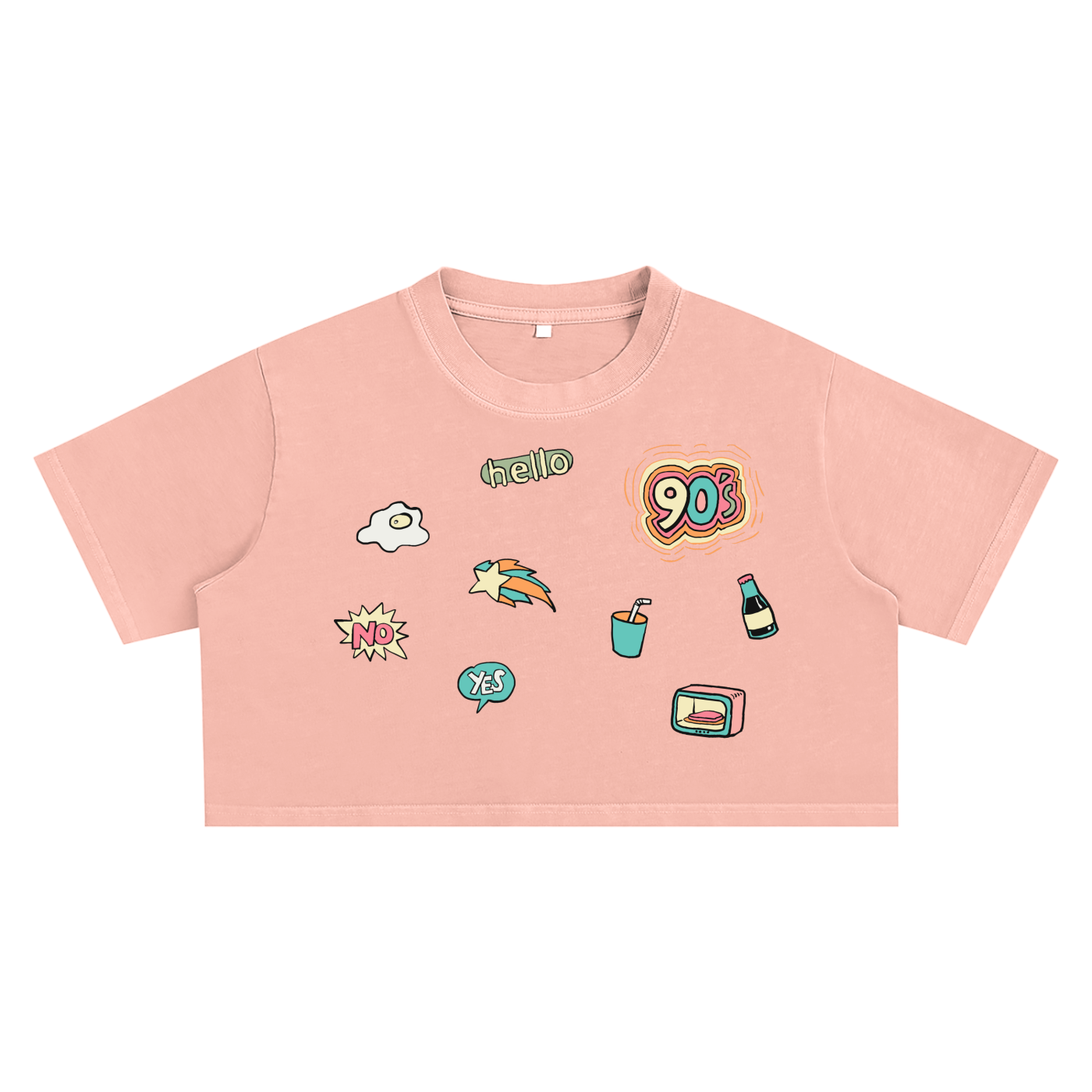 90s Unisex Snow Washed Crop Top