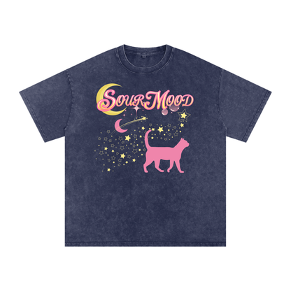 Anime Sour Mood Acid Wash Oversize T-Shirt