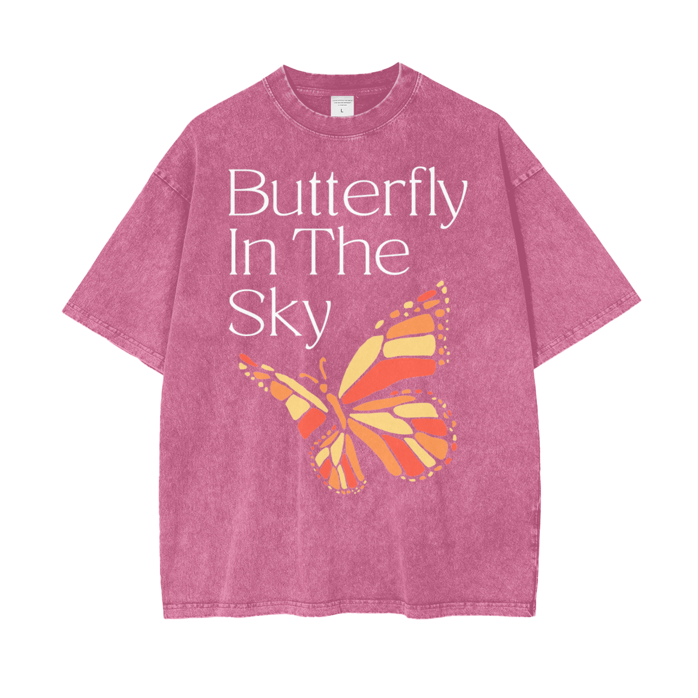 Butterfly Unisex Oversized Snow Washed T-Shirt